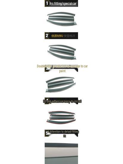 Dongfeng Fengxing 16-17 SX6 Rain Shield 3D Stainless Steel Trim Exterior Accessory