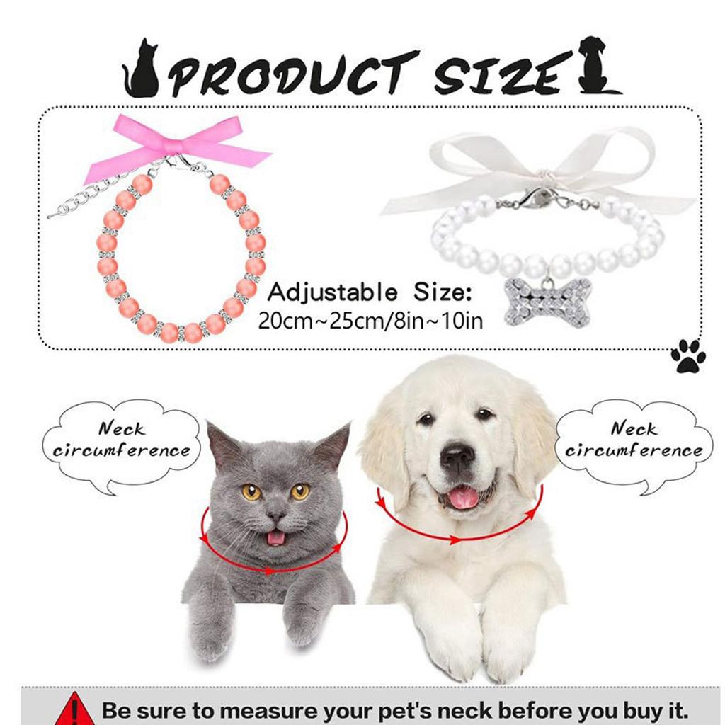 Imitation Pearl Cute Dog Necklace Pet Collar Accessories Jewelry Neck Chain For Small Dogs Large Dog Cats