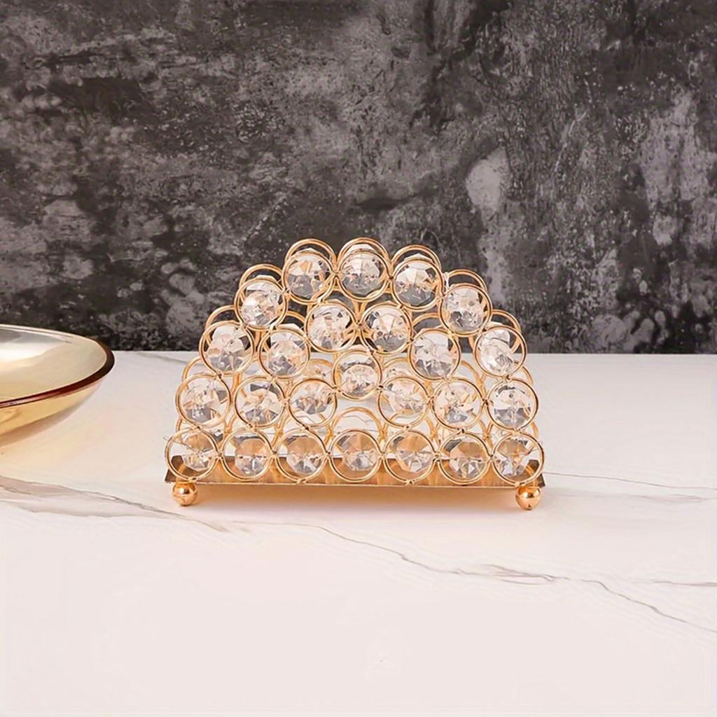 Отдельно стоящая стойка для бумажных полотенец Golden Crystal, современная овальная подставка для салфеток для гостиной или ванной комнаты, диспенсер для салфеток