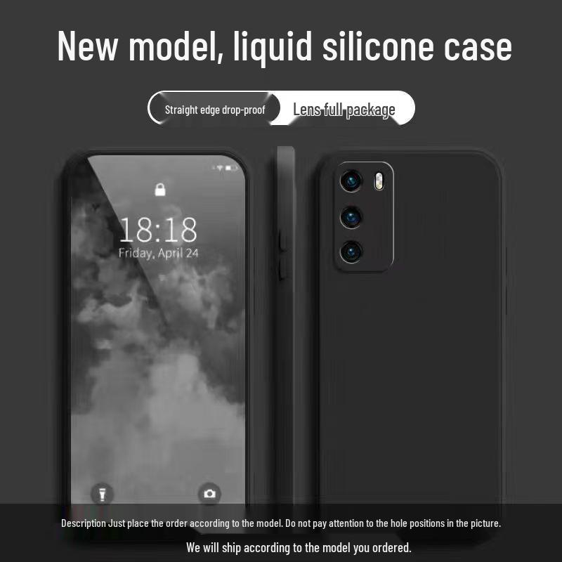 Чехол из жидкого силикона для Huawei P40: Полное покрытие, Защита от падений, Безопасно для кожи, Премиум, Однотонный.