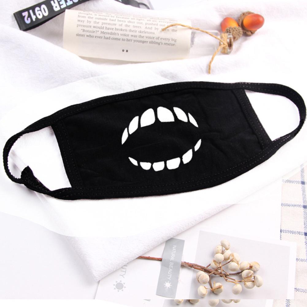 Женщины Мужчины Хлопок Маски Для Лица Шаблон Твердые Черные Маски Мода Симпатичные Половина Лица