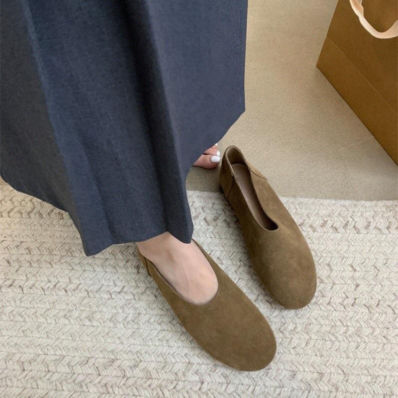 Ретро-туфли для бабушки, женские, весна-лето 2024, новые туфли Doudou на плоской подошве с мягкой подошвой и одной педалью, одинарные туфли с юбками