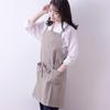 [Rep] Nordic Apron with 2 Pockets Cafe Apron for Adults Abitual BE 547663-MAIL Present SolBeigeLength 73cm