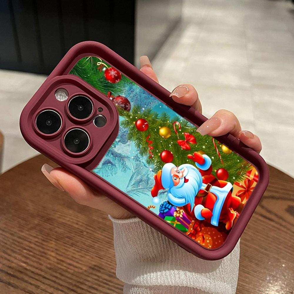 Ae116 Веселого Рождества С Новым годом художественные чехлы для телефонов iPhone 16 14 13 11 Pro Max 15 7 8 6s Plus 12 mini XR XS Max Angel Eye Ladder Защитный чехол