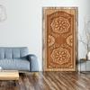 Simulation Wooden Door Stickers Retro Decorative Sticker Self-adhesive Waterproof Colorful Pattern Wallpaper Mural Apartment Decor
