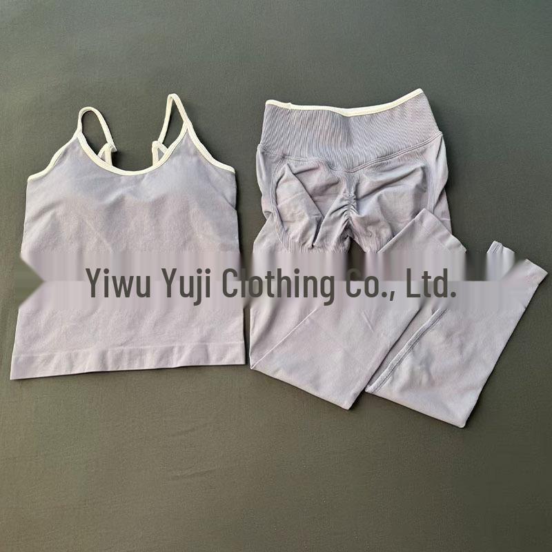 Женский бесшовный спортивный костюм для йоги TEVEO с цветовыми блоками: Быстросохнущая одежда для фитнеса с красивым дизайном спины.