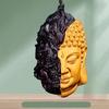 Дьявол Сатана Будда Божество Голова Резная Массив Дерева Мужчина Подарок Замечательная Резная Статуя Желтый Оригинал Деревянная Статуя