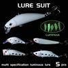5PCS Luminous Night Fishing Bait Glow Suspending Minnow Crankbaits VIB Pencil Wobblers Hard Baits Sinking Lures Pesca