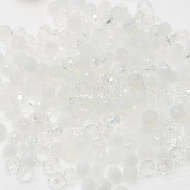 Черно-белые прозрачные 4/6 мм разноцветные хрустальные стеклянные бусины Rondelle, граненые свободные бусины для изготовления ювелирных изделий, ювелирные аксессуары, сделай сам