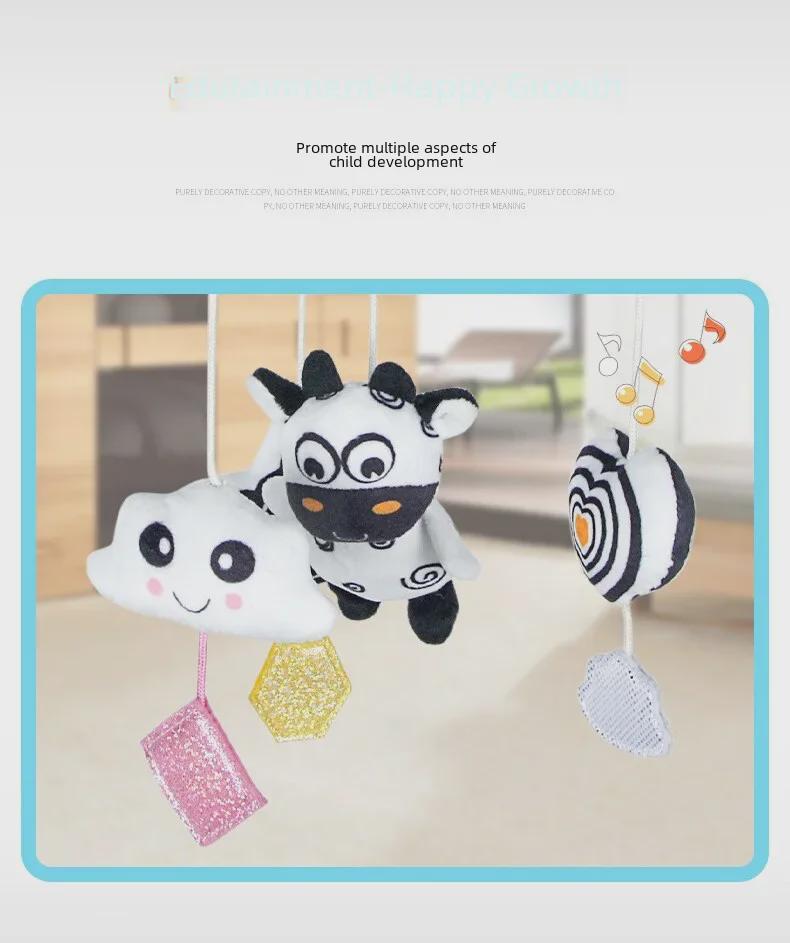 Aipinqi черно-белая подвесная машинка и детская кроватка игрушка-музыка для раннего образования