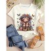 Women's T-Shirt Floral And Skull Print Fashion Casual Short-Sleeved Round Neck Blouse Street Oversized Women's Clothings Summer