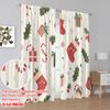 2pcs,2D plane printing Creative Curtains Christmas Baubles Holly Candy Canes (3) Durable 100% Polyester Fabric (without rod)