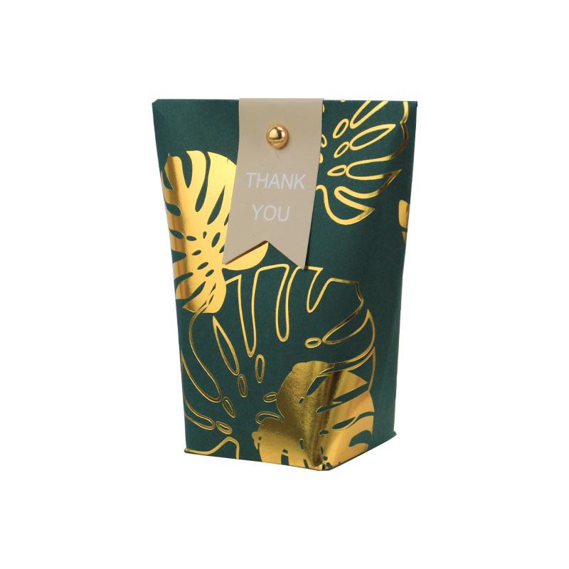 10 шт. Высококачественная бронзовая бумажная коробка конфет, шоколадные сувениры, подарочная коробка, пакет «Спасибо», сумка для дня рождения, вечеринки, рождества, свадьбы, принадлежности