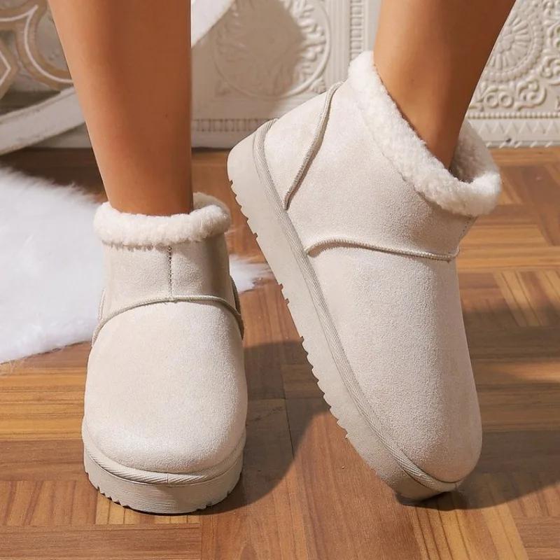 Модные женские ботинки Зимняя мода Уличная обувь Женские Новые Ботильоны на платформе Пуш Размер Женские Ботильоны на толстой подошве Роскошные Теплые Зимние Ботинки