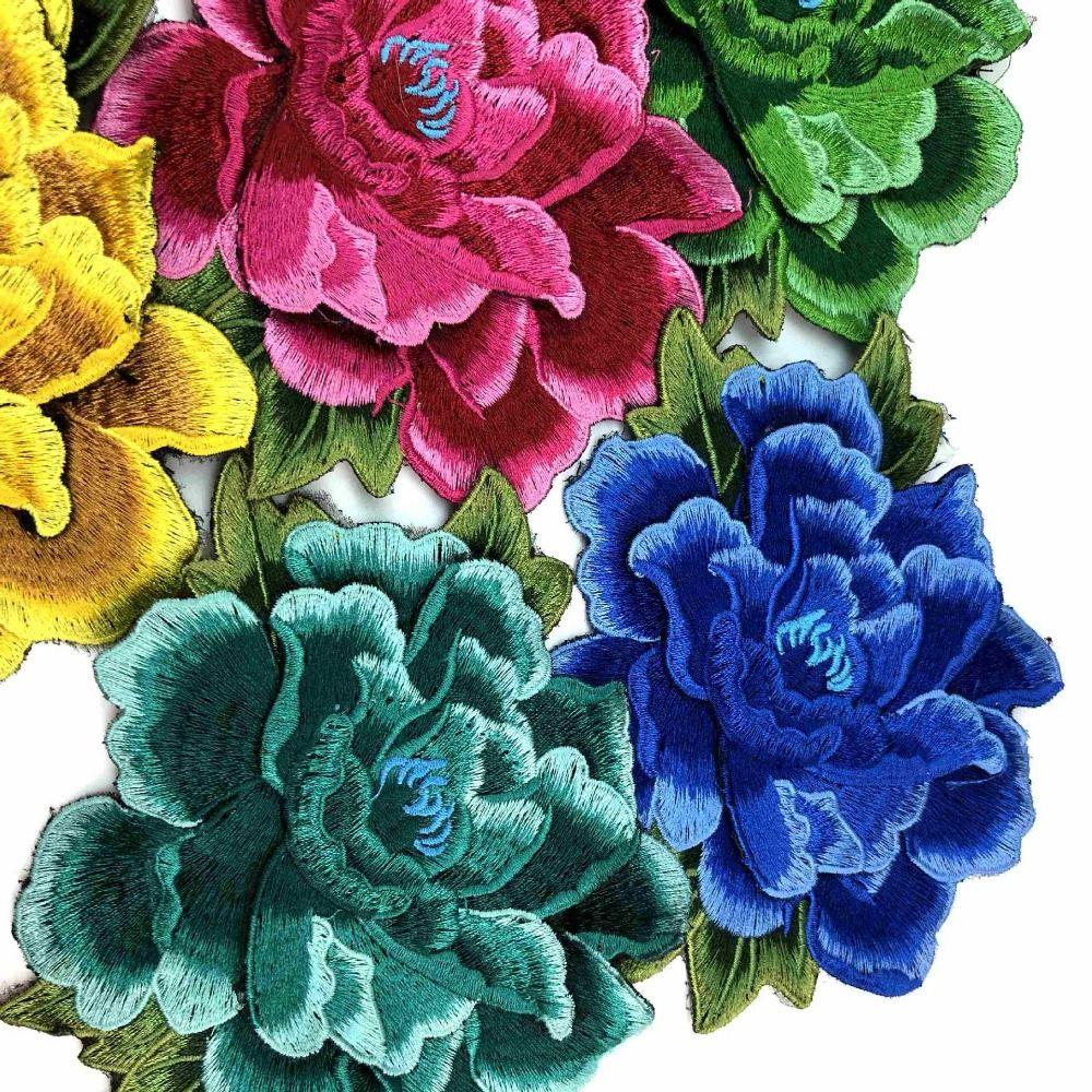 Three-Dimensional Layered Flower Patch Ethnic Style Floral Applique Embroidery Patches DIY Craft