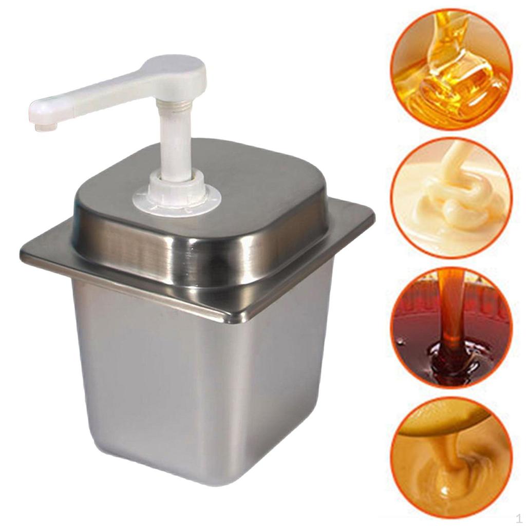 2.3L Sauce Dispenser Pump for Condiments, Manual Press Tool Kitchen And Bar