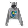 Connor Price Printed Cat Ear Hoodie Women Long Sleeve Short Shirts Women Casual Streetwear Crop Tops