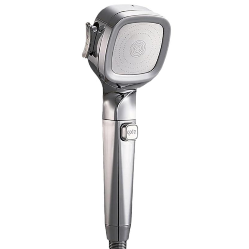 4-режимная ручная насадка для душа под давлением с переключателем паузы, встроенная мощная смывка