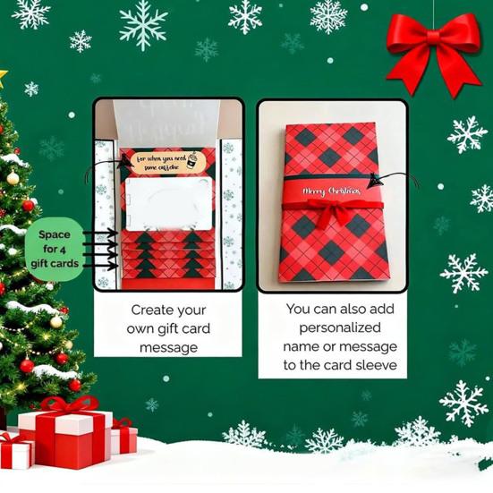 Книга-держатель для подарочных карт на Рождество Книга-рукав для денег и подарочных карт Органайзер для праздничных поздравительных открыток для группового дарения и персонализированных пожеланий