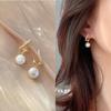 S925 Silver Twisted Diamond Pearl Earrings - Korean Simple Versatile Design for Women