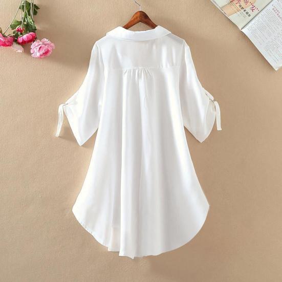 Женские топы, сплошной цвет, крутая повседневная женская свободная блузка с V-образным вырезом для покупок