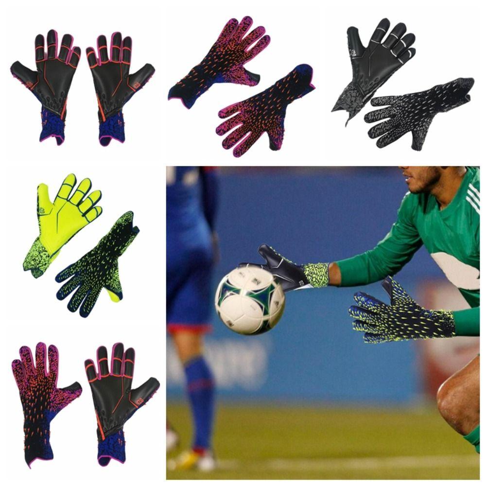 1 Pair Rubber Kids Goalie Gloves Anti-Slip Goalkeeper Gloves Latex Goalkeeper Gloves Play Football