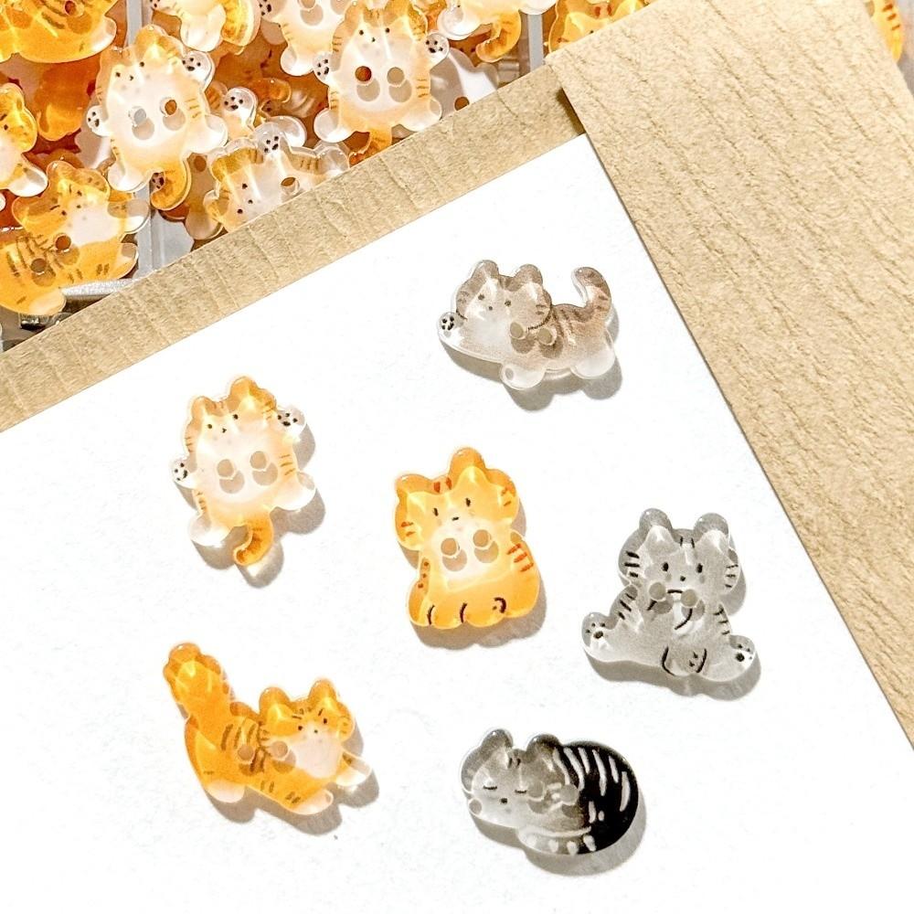 30pcs Tuxedo Cat Creative Kitty Buttons Cute Fashionable Tabby Cat Buttons Resin Ginger Cat Buttons Cardigan Sweater