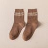 Men's Spring and Autumn Mid-length Socks, Classic Two-bar Sweat-absorbing and Breathable Sports Stockings, Versatile Cotton Socks