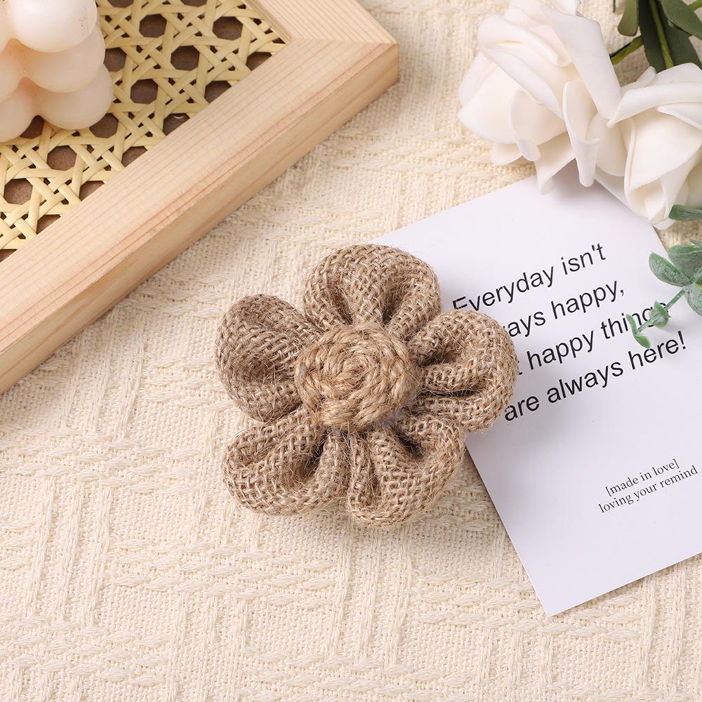 Имитация льняной розы, праздничный льняной декоративный цветок, сделай сам, льняная роза, свадебное украшение, цветок