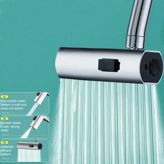 Удлинитель для смесителя «Водопад» Вращение на 360 градусов Три режима подачи воды Защита от брызг Универсальный