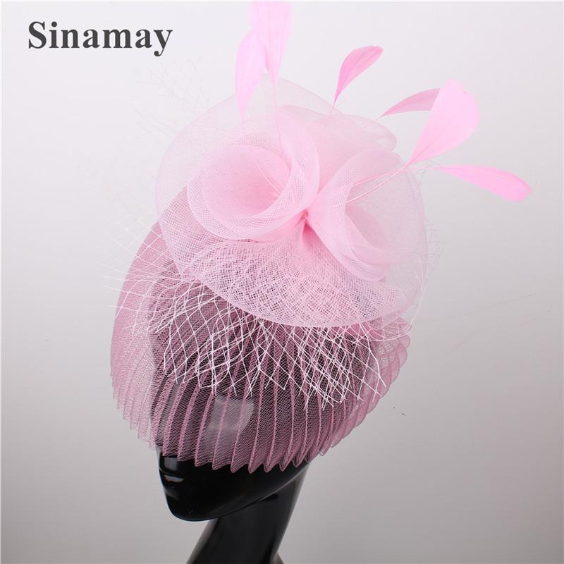 European And American Black Top Hat Popular Hemp Yarn Banquet Mesh Top Hat Bride Feather Hairpin