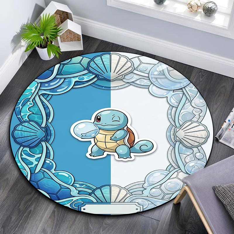 Pokémon pattern round rug,Carpet Rug for Living Room Bedroom Playroom ,Non-slip Floor Mat,Holiday Gifts and Birthday Gifts.