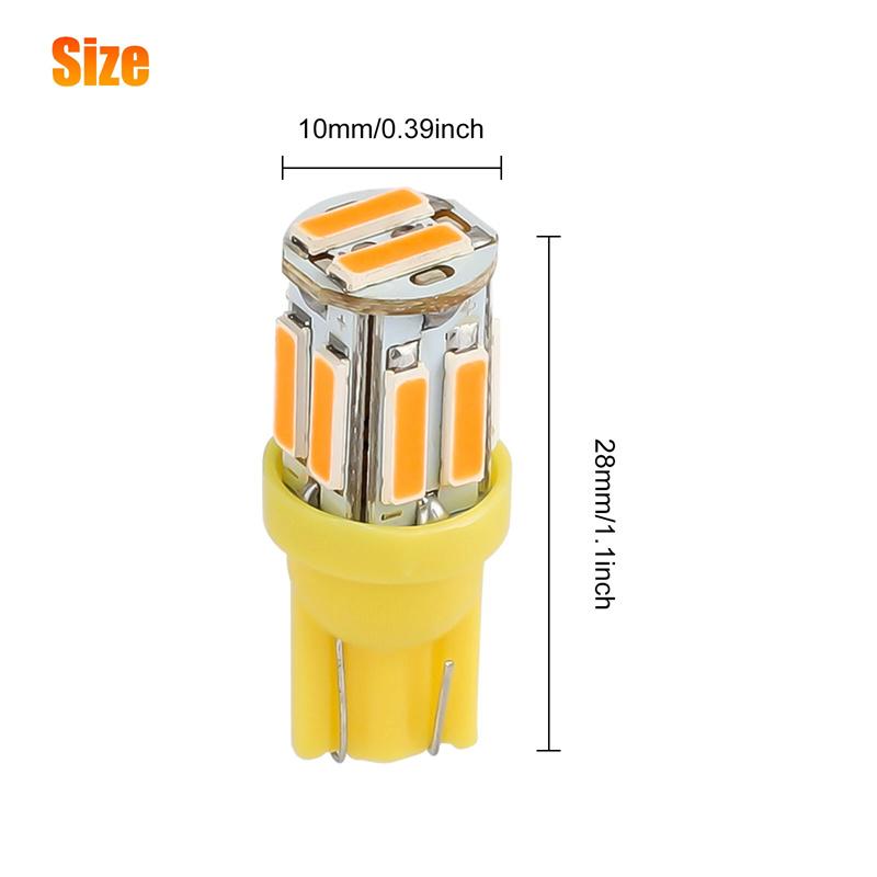 10 шт. W5W 10-7014 SMD Светодиодные автомобильные T10 194 168 Клиновые запасные лампы для габаритных огней крыши, кабины, ходовых огней
