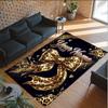 Leopard Theme Crystal Velvet Floor Rug Personalized Custom Name Text Warm Carpet Home Decoration
