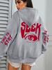 Seeking The Look Of Expectation Print, Women'S Hoodies Autumn Pocket Streetwear Casual Pullover