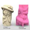 Cute Girls Flower  Silicone Molds Pen Holder Epoxy Resin Mold Succulent Planter Making Tool for  Crafts