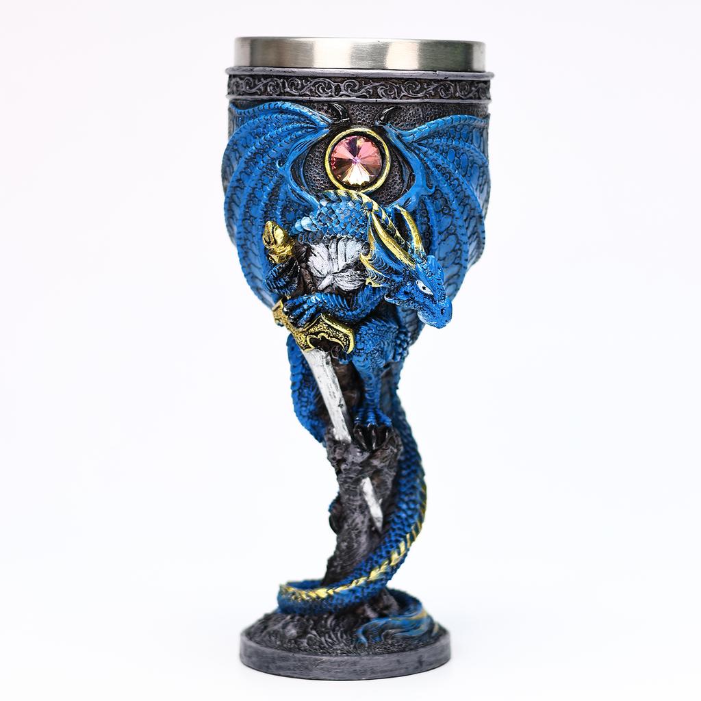 2026 Viking Ship Drakkar Fly Dragon Skull Goblet Stainless Steel Insert Halloween Wine Glass Retro Skull Chalice Cup Shot Glass