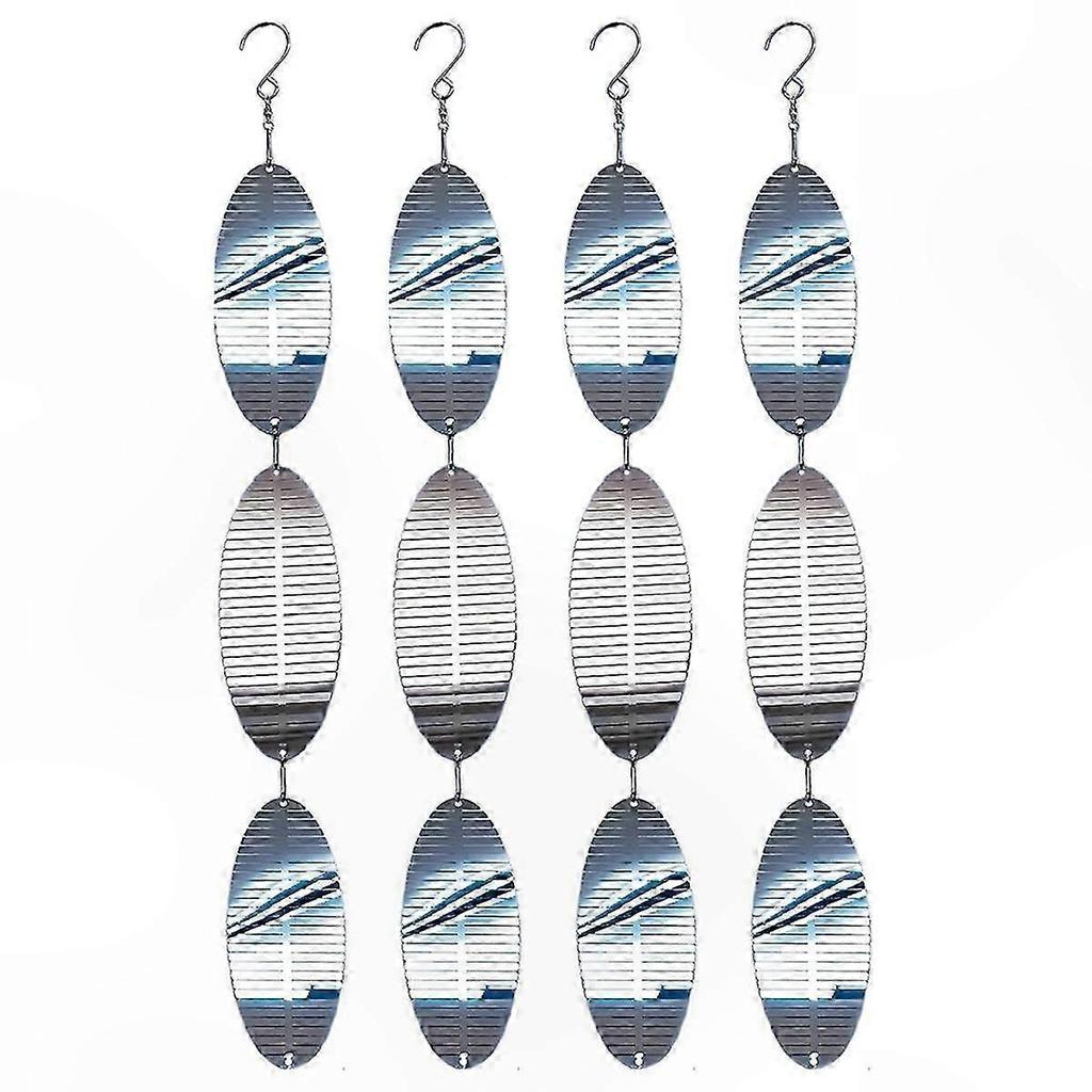 Shiny Metal Discs with Reflective Spinners for Outdoor Garden and Home Decoration Hanging Wind Chimes Bird Deterrent Ornament Set of 4