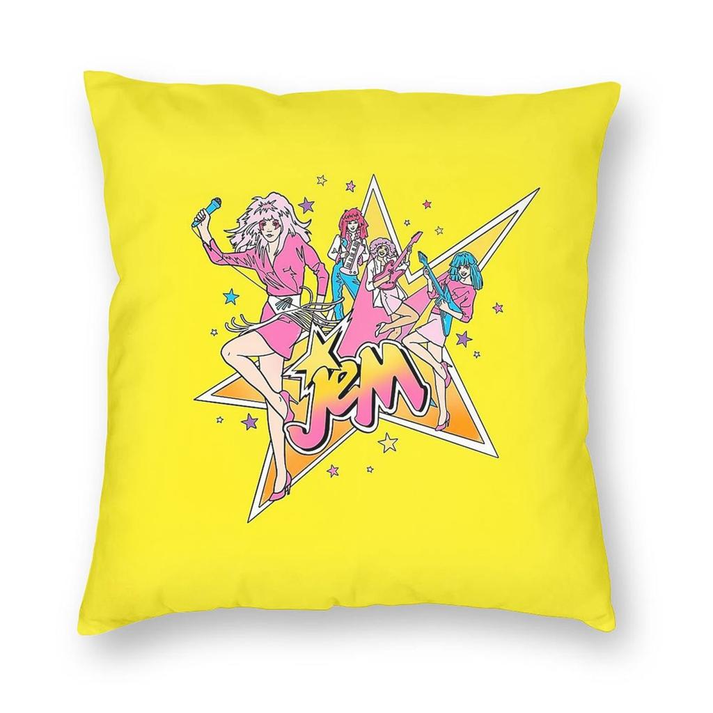 Jem And The Holograms Pillowcase Polyester Linen Velvet Pattern Zip Decor Throw Pillow Case Sofa Cushion Cover