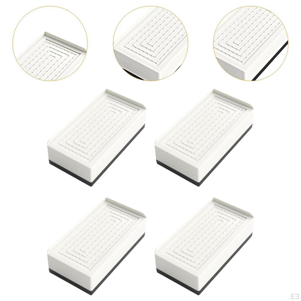 4 Pack Furniture Elevators Rectangle Bed Lifting Blocks Heavy Duty Sofa for Desk Washing