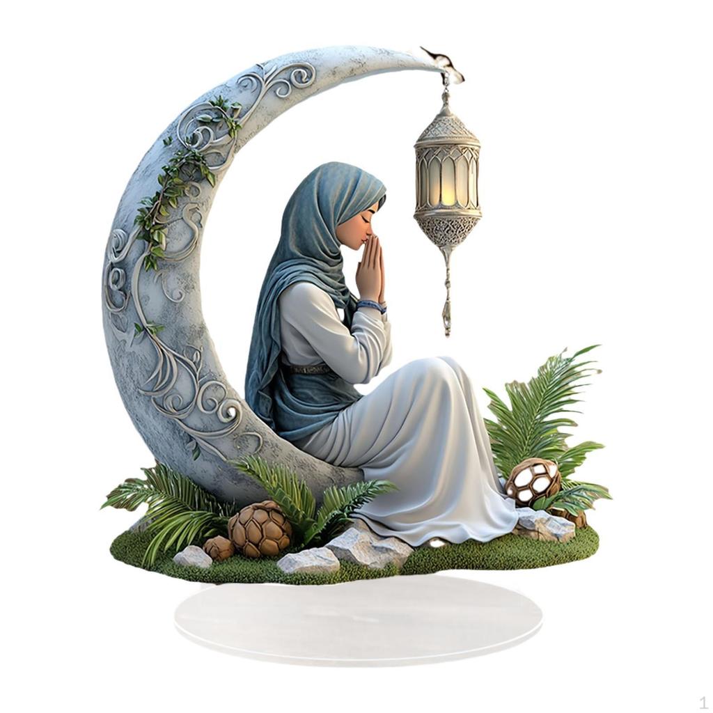 2D Flat Moon Acrylic Display Piece for Office And Home Decor