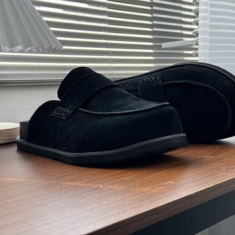 Мужские замшевые мюли-тапочки Удобная мужская обувь для ходьбы Для дома и улицы Мягкая подошва Дышащие балетки Ручная работа Мужская повседневная обувь