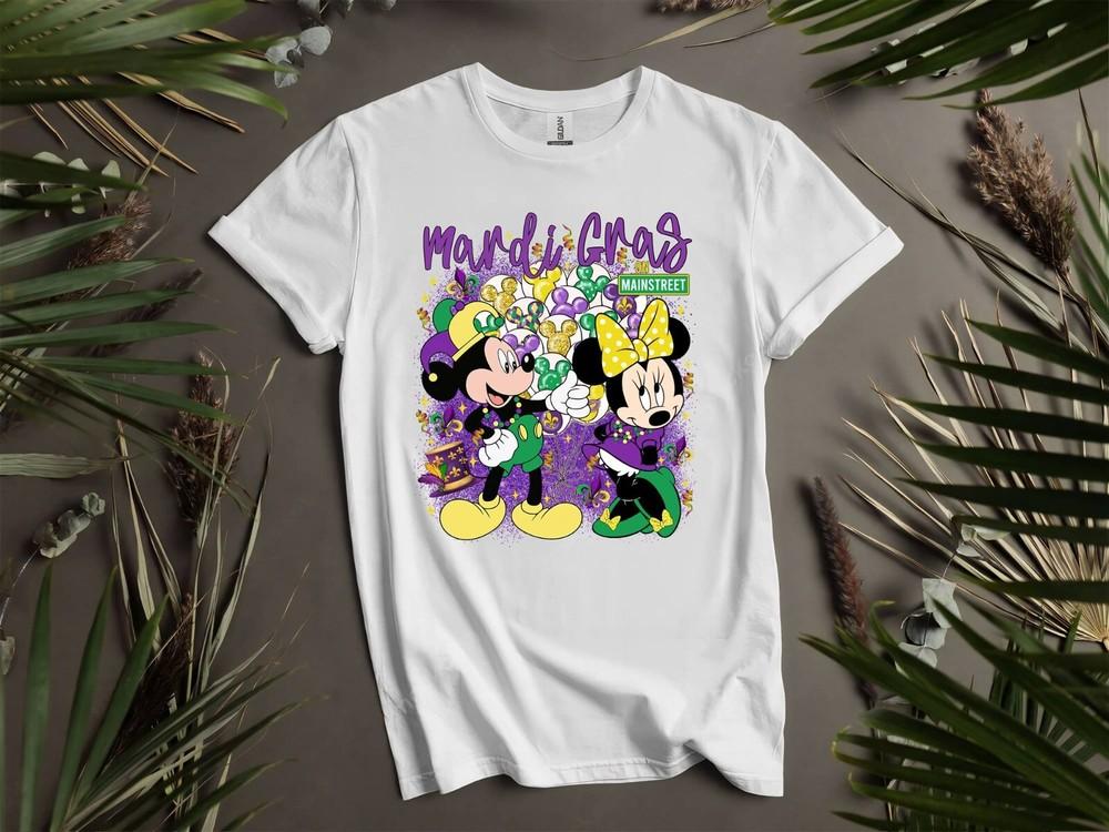 Mardi Gras On Mainstreet Mickey Minie T-shirt T Shirt Men Women Unisex Tshirt I1