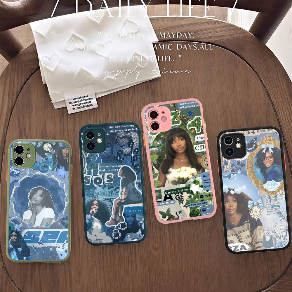 Popular Singer S-Sza Phone Case For IPhone 16 15 14 13 12 11 Pro Max Plus X XS MAX Black Matte Phone Fundas