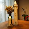 Retro PVC Lighthouse Decor with Light Rustic Small Nightlight Ocean Themed Lighthouse Decoration Nostalgic Creative Craftarts