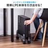 Sanwa Direct CPU Stand for Desktop with Casters Dust Prevention Stepless Adjustment 100-CPU001