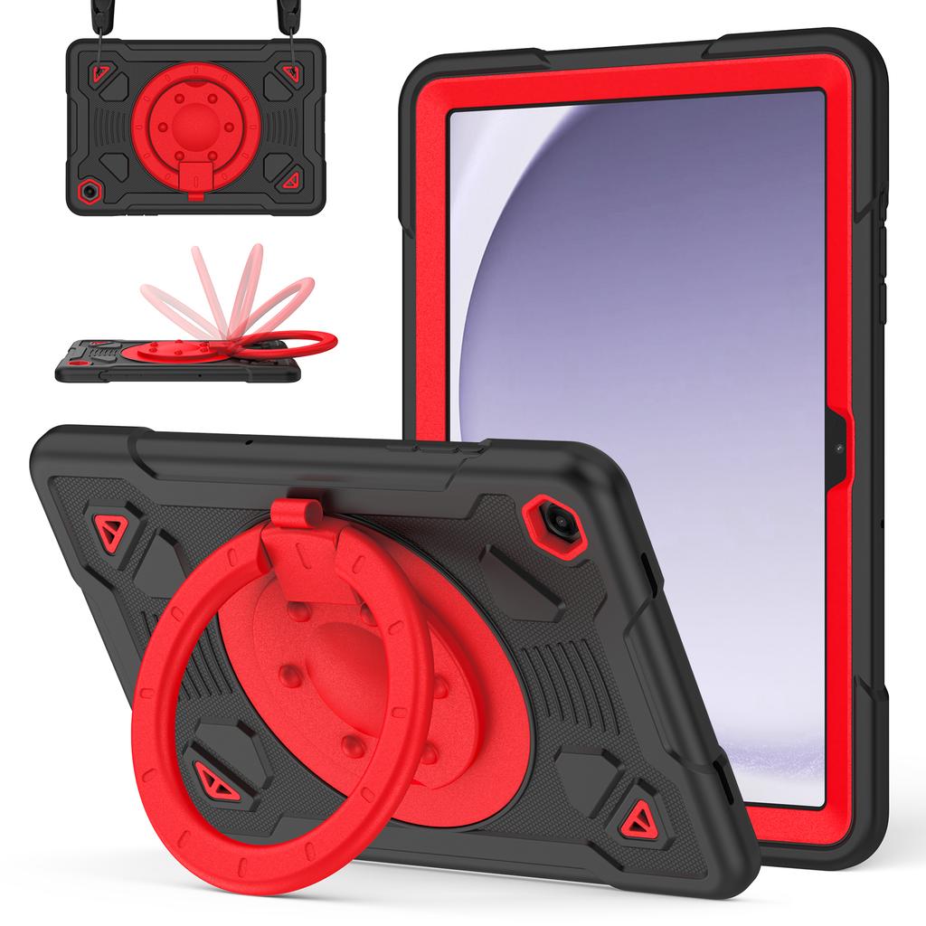 Tablet Case For Samsung Galaxy Tab A9+ / Tab A11+ Kickstand Space Planet PC + Silicone Tablet Cover with Shoulder Strap