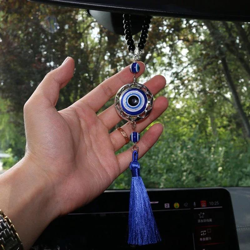 1 шт. Аксессуары для автомобиля Глаз Демона Синие глаза Ретро Брелок-талисман на удачу Подарки Автомобильные украшения Кисточки