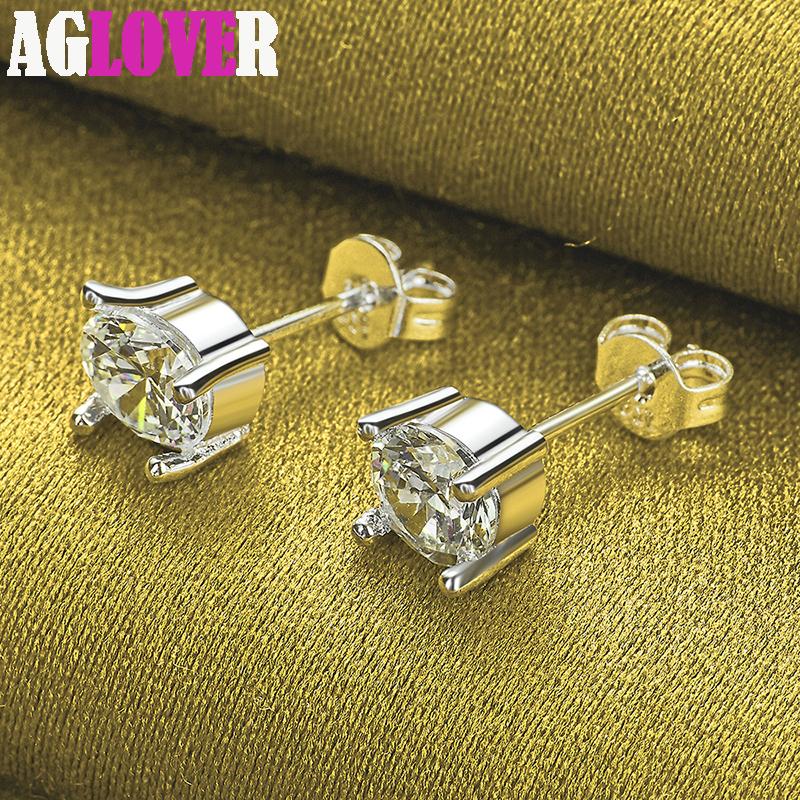 Ювелирные изделия из стерлингового серебра 925 пробы с квадратными цирконами AAA