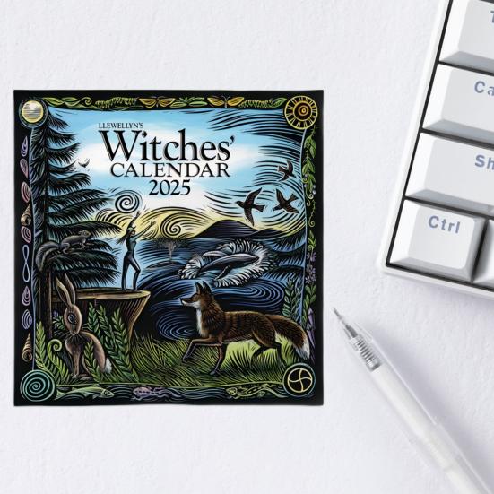 Календарь ведьм 2025 года, настенный календарь в стиле ретро, вдохновленный колдовством, календарь фаз Луны с астрономическим руководством для магических ритуалов